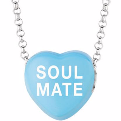 85503:151:P Sweethearts® Blue Enamel "Soul Mate" Heart on 16" Necklace with Gift Box