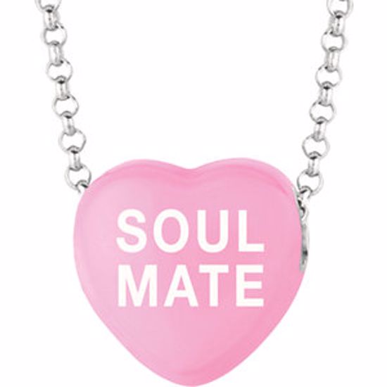 85503:152:P Sweethearts® Dark Pink Enamel "Soul Mate" Heart on 16" Necklace with Gift Box