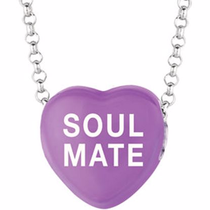 85503:155:P Sweethearts® Purple Enamel "Soul Mate" Heart on 16" Necklace with Gift Box