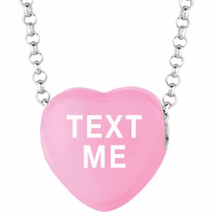 85503:194:P Sweethearts® Dark Pink Enamel "Text Me" Heart on 16" Necklace with Gift Box