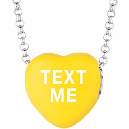 85503:198:P Sweethearts® Yellow Enamel "Text Me" Heart on 16" Necklace with Gift Box