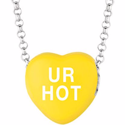 85503:199:P Sweethearts® Yellow Enamel "Ur Hot" Heart on 16" Necklace with Gift Box