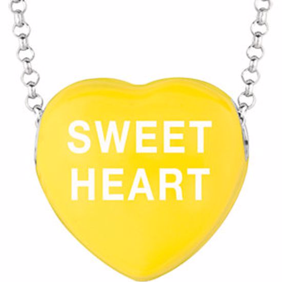 85503:255:P Sweethearts® Yellow Enamel "Sweet Heart" Heart on 16" Necklace with Gift Box