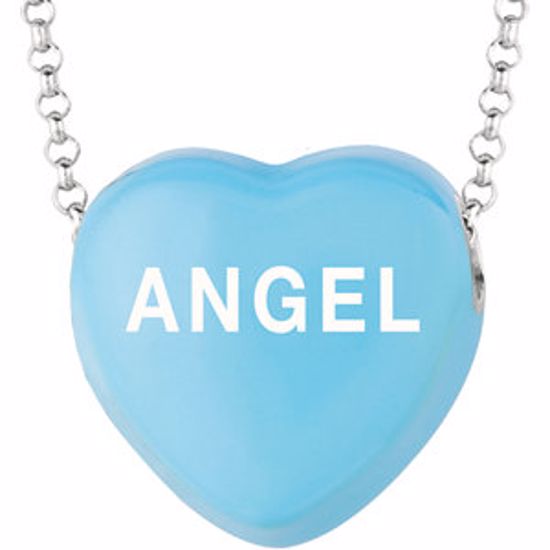 85503:262:P Sweethearts® Blue Enamel "Angel" 16" Necklace with Gift Box