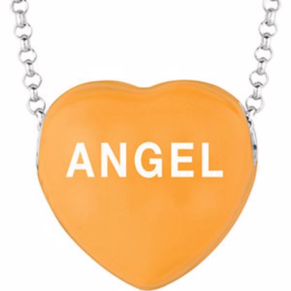 85503:263:P Sweethearts® Orange Enamel "Angel" 16" Necklace with Gift Box