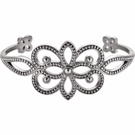 BRC743:103:P 18kt White Metal Fashion Bangle Bracelet