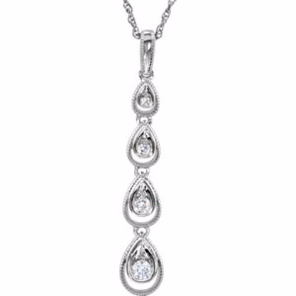 69939:200:P Sterling Silver Cubic Zirconia 18" Necklace