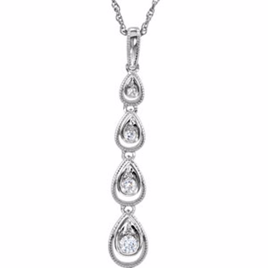 69939:200:P Sterling Silver Cubic Zirconia 18" Necklace