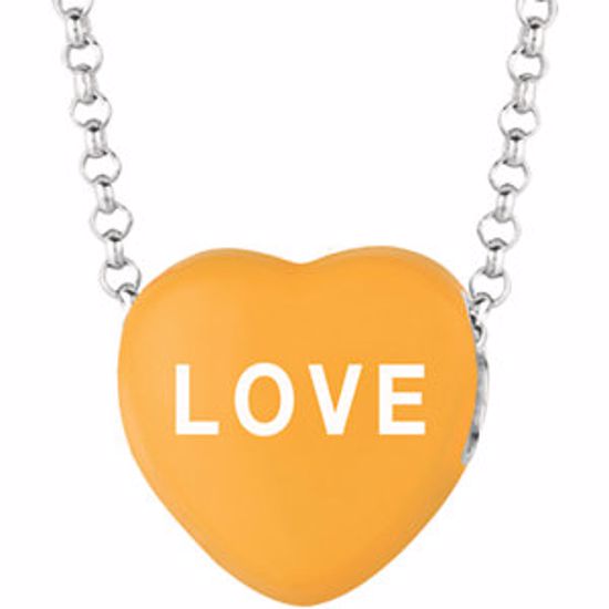 85503:291:P Sweethearts® Orange Enamel "Love" Heart on 16" Necklace with Gift Box