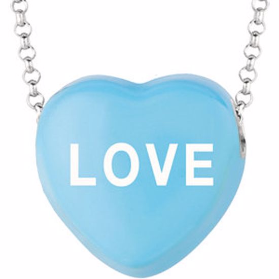 85503:306:P Sweethearts® Blue Enamel "Love" Heart on 16" Necklace with Gift Box