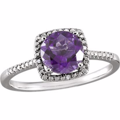 69940:208:P Sterling Silver Amethyst & .01 CTW Diamond Ring