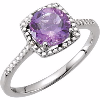 69940:210:P Sterling Silver Amethyst & .01 CTW Diamond Ring