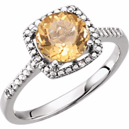 69940:225:P Sterling Silver Citrine & .01 CTW Diamond Ring