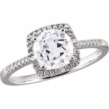 69940:236:P Sterling Silver White Sapphire & .01 CTW Diamond Ring