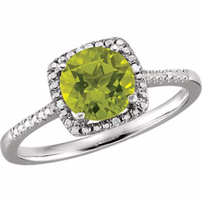 69940:244:P Sterling Silver Peridot & .01 CTW Diamond Ring