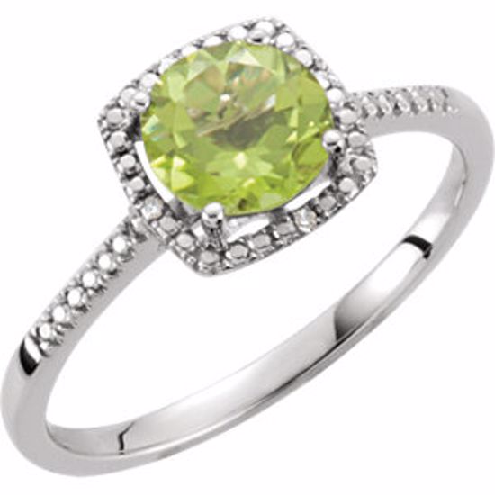 69940:247:P Sterling Silver Peridot & .01 CTW Diamond Ring