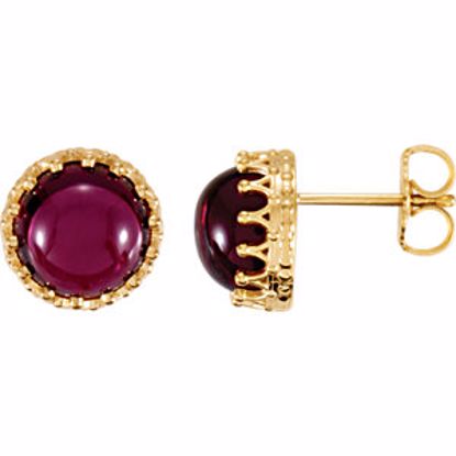 28503:60002:P 14kt Yellow 8mm Round Rhodolite Garnet Earrings