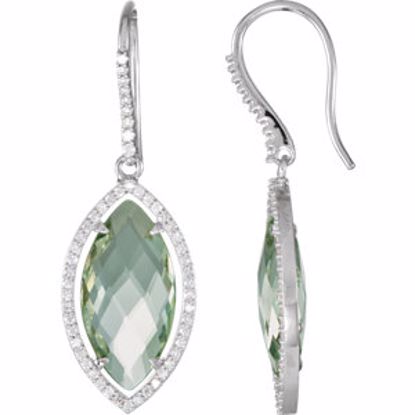 85493:60000:P Sterling Silver Halo-Styled Marquise-Shaped Dangle Earrings