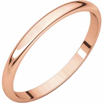 HRL11:630:P 10kt Rose 2mm Light Half Round Band