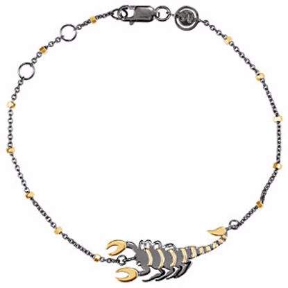 650001:607:P 18kt Yellow Vermeil & Black Rhodium-Plated Scorpion 7.5" Bracelet for Passion