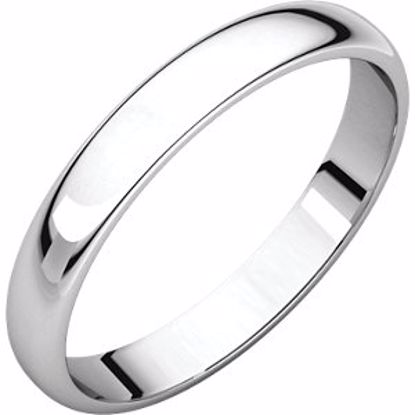 HRL3:124968:P 10kt White 3mm Light Half Round Band