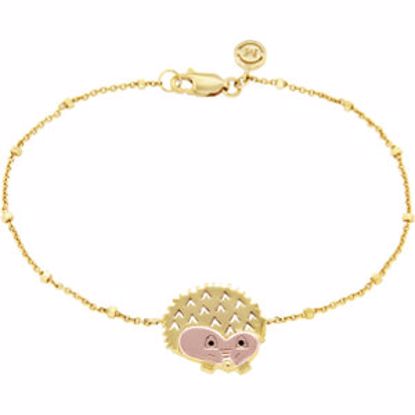 650674:6000:P 18kt Vermeil Hedgehog 7.5" Chain Bracelet for Protection 