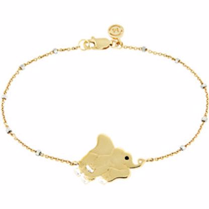 650657:6010:P 18kt Vermeil Elephant 7.5" Chain Bracelet for Strength 