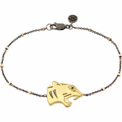 650664:6040:P 18kt Vermeil Panther 7.5" Chain Bracelet for Courage