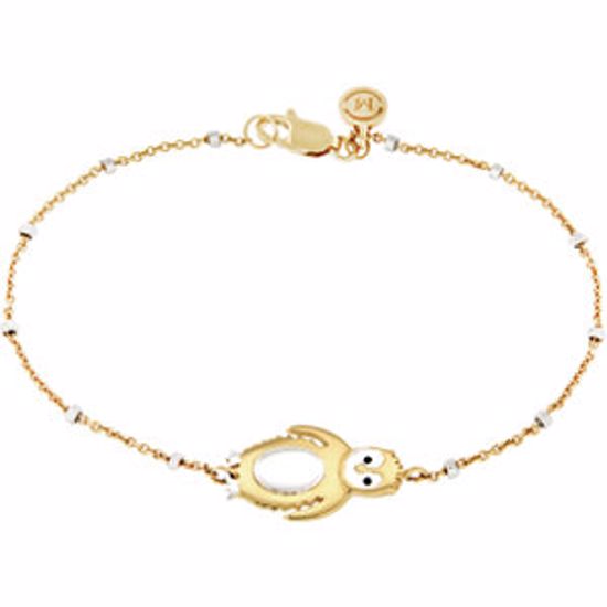 650666:6060:P 18kt Vermeil Penguin 7.5" Chain Bracelet for Loyalty 