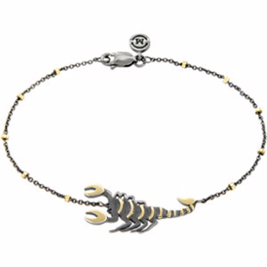 650001:6070:P 18kt Yellow Vermeil & Black Rhodium-Plated Scorpion 7.5" Bracelet for Passion