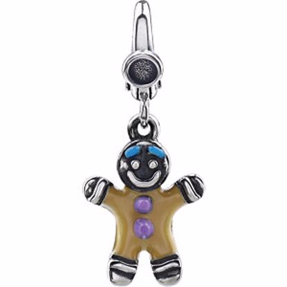 85555:101:P Gingerbread Man Charm with Enamel