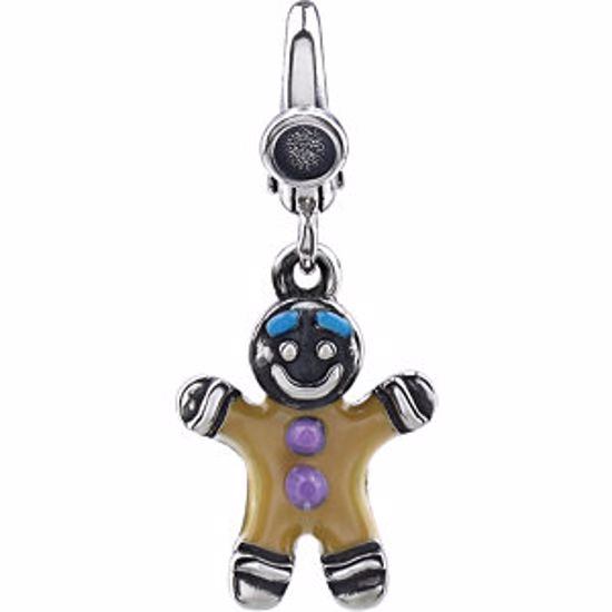 85555:101:P Gingerbread Man Charm with Enamel