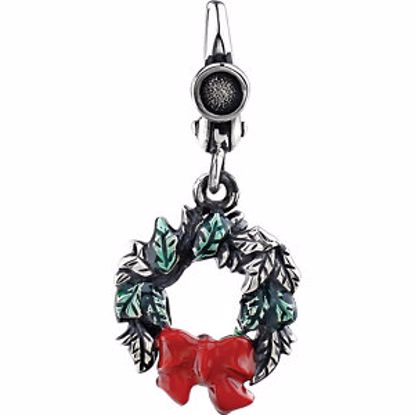 650101:101:P Holiday Wreath Charm with Enamel