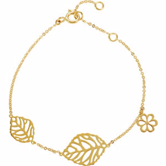 650116:101:P Leaf & Floral Design Bracelet