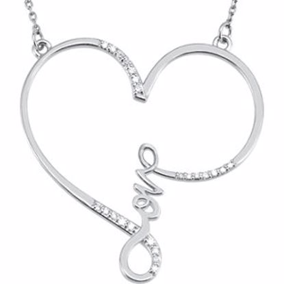 85506:60000:P Sterling Silver 1/8 CTW Diamond "Love" Heart Infinity Design 18" Necklace 