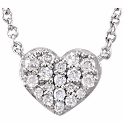 68662:101:P Sterling Silver 1/10 CTW Diamond Heart 18" Necklace