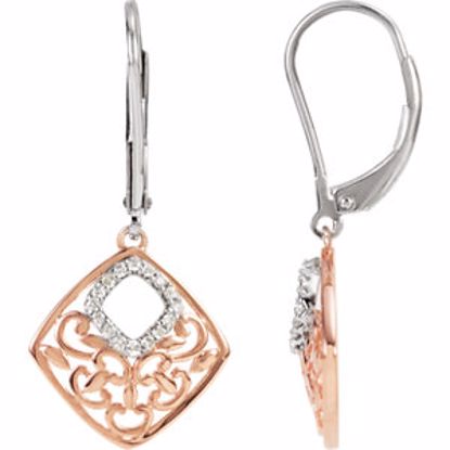 650071:100:P Sterling Silver 1/6 CTW Diamond Lever Back Earrings