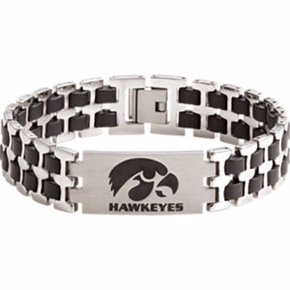 650400:116:P Stainless Steel Iowa Hawkeyes Logo 8.5" Bracelet