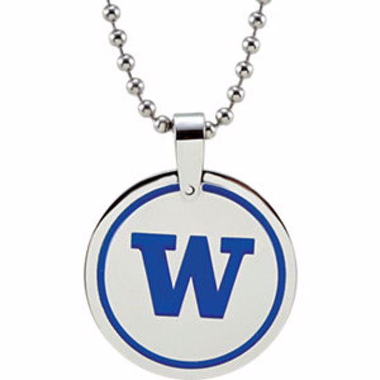 650622:122:P Stainless Steel Washington Huskies Logo 27" Necklace