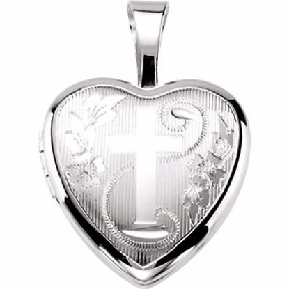 190050:201:P Sterling Silver Cross Heart Locket