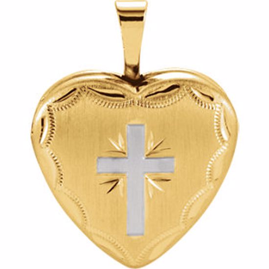 R45351:101:P Gold Plated & Sterling Silver Heart Cross Locket