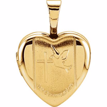 R45354:402:P Gold Plated & Sterling Silver First Communion Heart Locket