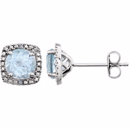 650167:110:P Sterling Silver Sky Blue Topaz & .015 CTW Diamond Earrings