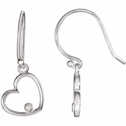 85546:60000:P Sterling Silver .03CTW Diamond Heart Earrings