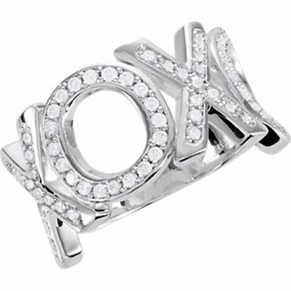 122016:70000:P Sterling Silver Cubic Zirconia "XOXO" Ring