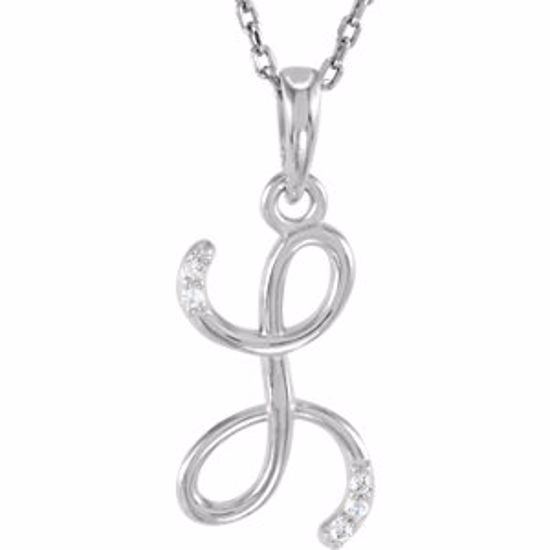 85557:60011:P Sterling Silver .03 CTW Diamond Letter "L" Script Initial 18" Necklace