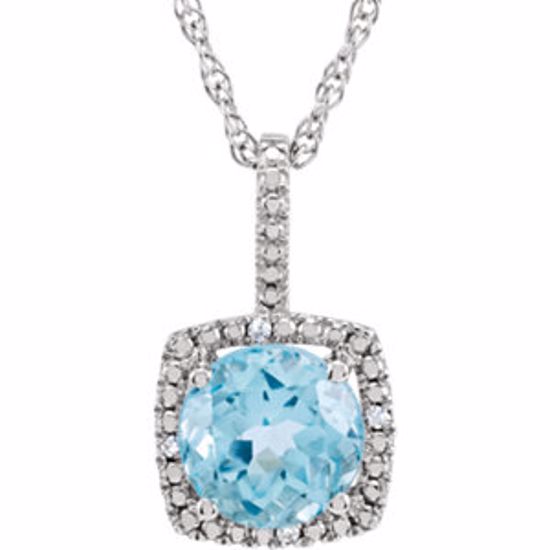 650182:604:P Sterling Silver 7mm Sky Blue Topaz & .015 CTW Diamond 18" Necklace