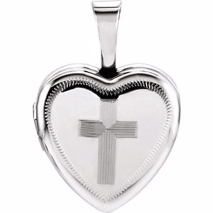 R45371:101:P Sterling Silver Locket with Cross