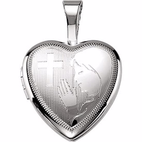 R45372:103:P Sterling Silver Prayer Locket