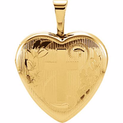 650224:602:P Gold Plated & Sterling Silver Heart Locket with Cross